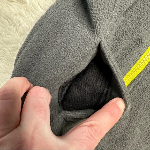 The North Face Fleece Jacket Zippered Fleece Grey & Yellow Size 5 - Picture 6 of 16
